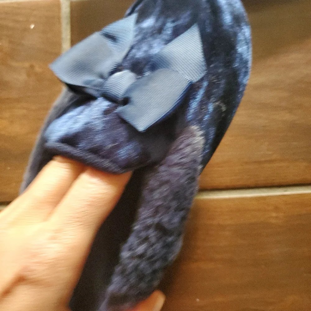isotoner navy slippers